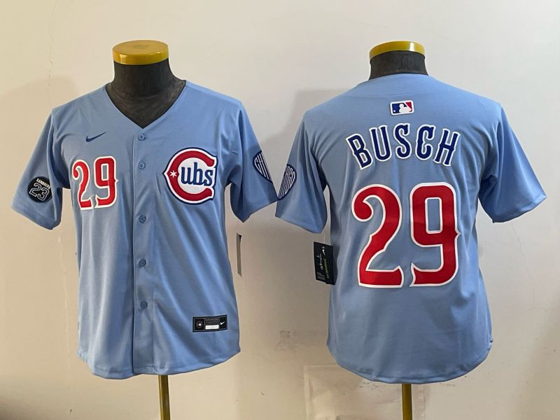 Youth 2026 Chicago Cubs #29 Busch Light Blue Game Nike MLB Jersey style 002